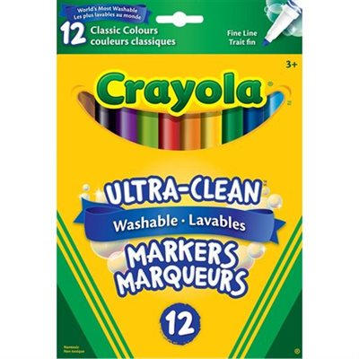 MARQUEURS 12 FINS LAVABLE CRAYOLA
