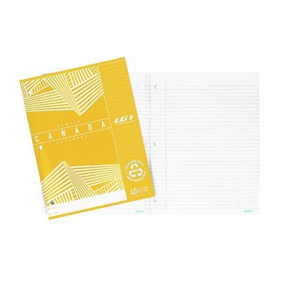 CAHIER CANADA LG 40 PAGES LIGNÉ JAUNE