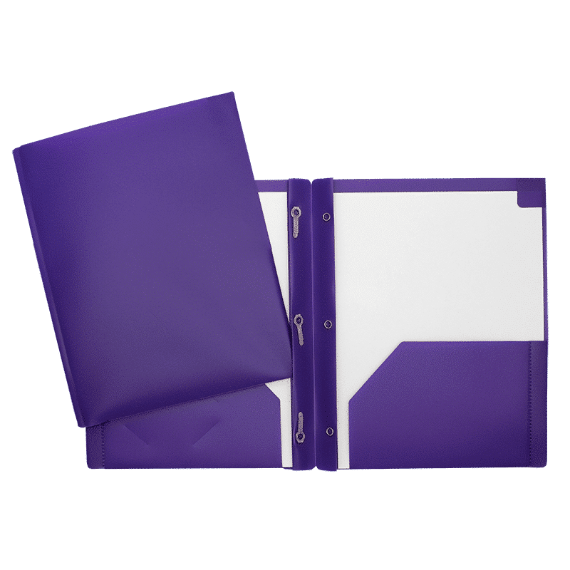 DUO-TANG POLY. 3 ATTACHES + 2 POCH MAUVE